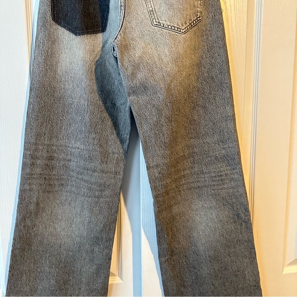 New Zara Relaxed Mid Waist Full Length Gray Faux Pocket Jeans 6045/261 Size 4 - Picture 12 of 12